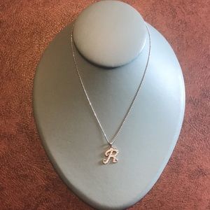 Initial R Pendant on Chain with Gift Box